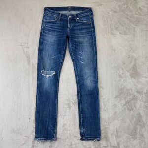 A Gold‎ E Chloe Jeans Women 26 Blue Regular Fit Mid Rise Skinny Distressed Denim